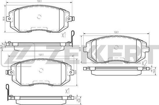 Zekkert BS-2585 - Bremžu uzliku kompl., Disku bremzes ps1.lv