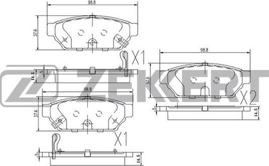 Zekkert BS-2535 - Bremžu uzliku kompl., Disku bremzes ps1.lv