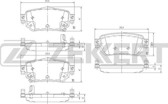 Zekkert BS-2524 - Bremžu uzliku kompl., Disku bremzes ps1.lv