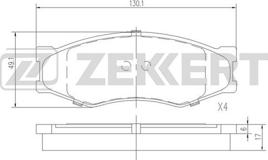 Zekkert BS-2526 - Bremžu uzliku kompl., Disku bremzes ps1.lv