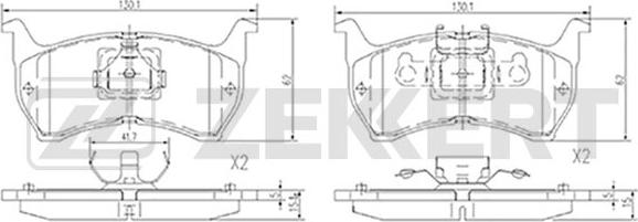 Zekkert BS-2527 - Bremžu uzliku kompl., Disku bremzes ps1.lv