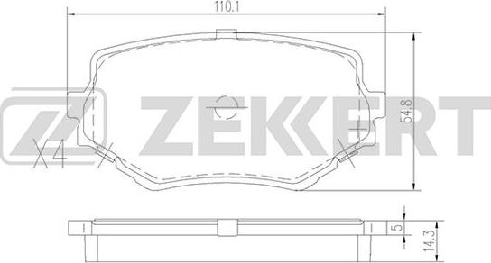 Zekkert BS-2612 - Bremžu uzliku kompl., Disku bremzes ps1.lv