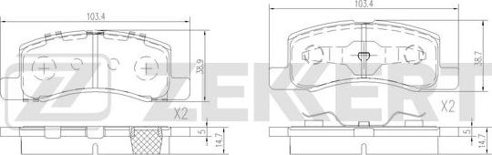 Zekkert BS-2629 - Bremžu uzliku kompl., Disku bremzes ps1.lv