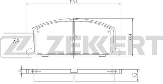 Zekkert BS-2624 - Bremžu uzliku kompl., Disku bremzes ps1.lv