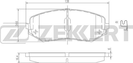 Zekkert BS-2620 - Bremžu uzliku kompl., Disku bremzes ps1.lv