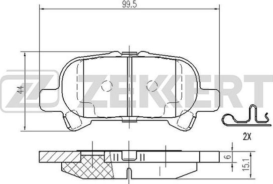 Zekkert BS-2094 - Bremžu uzliku kompl., Disku bremzes ps1.lv