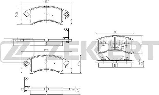 Zekkert BS-2093 - Bremžu uzliku kompl., Disku bremzes ps1.lv