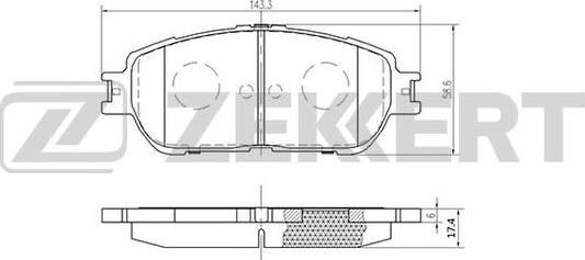 Zekkert BS-2081 - Bremžu uzliku kompl., Disku bremzes ps1.lv