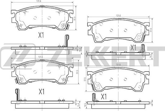 Zekkert BS-2036 - Bremžu uzliku kompl., Disku bremzes ps1.lv