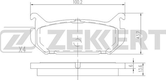 Zekkert BS-2037 - Bremžu uzliku kompl., Disku bremzes ps1.lv