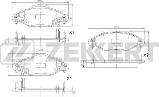 Zekkert BS-2076 - Bremžu uzliku kompl., Disku bremzes ps1.lv