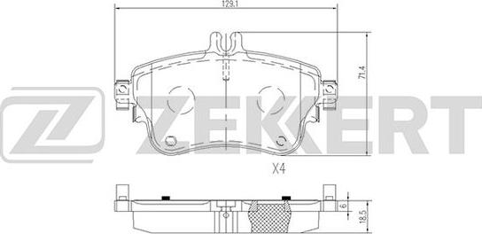 Zekkert BS-2073 - Bremžu uzliku kompl., Disku bremzes ps1.lv