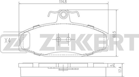 Zekkert BS-2072 - Bremžu uzliku kompl., Disku bremzes ps1.lv