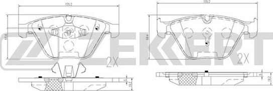 Zekkert BS-2141 - Bremžu uzliku kompl., Disku bremzes ps1.lv