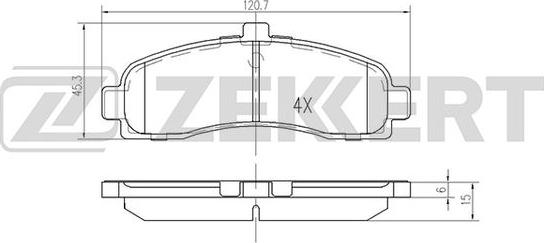 Zekkert BS-2154 - Bremžu uzliku kompl., Disku bremzes ps1.lv