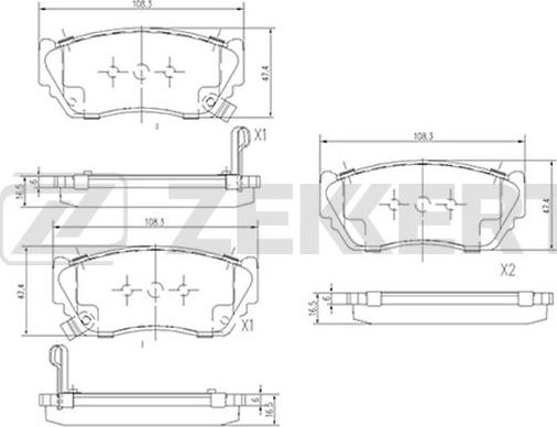 Zekkert BS-2152 - Bremžu uzliku kompl., Disku bremzes ps1.lv