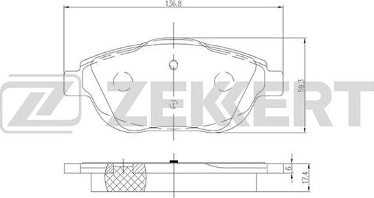 Zekkert BS-2157 - Bremžu uzliku kompl., Disku bremzes ps1.lv