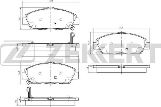 Zekkert BS-2168 - Bremžu uzliku kompl., Disku bremzes ps1.lv