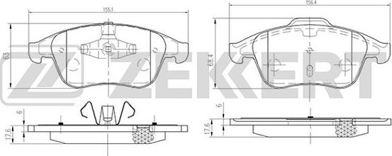 Zekkert BS-2163 - Bremžu uzliku kompl., Disku bremzes ps1.lv