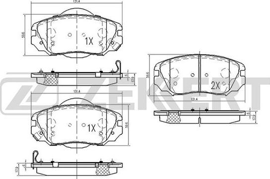 Zekkert BS-2113 - Bremžu uzliku kompl., Disku bremzes ps1.lv