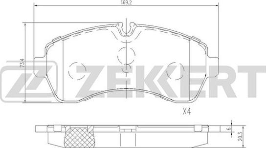 Zekkert BS-2184 - Bremžu uzliku kompl., Disku bremzes ps1.lv