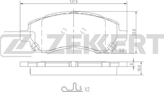 Zekkert BS-2134 - Bremžu uzliku kompl., Disku bremzes ps1.lv