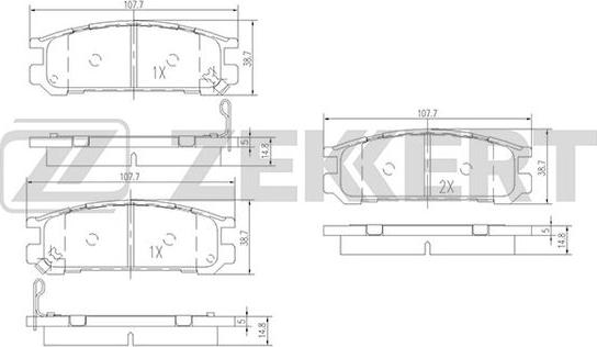 Zekkert BS-2133 - Bremžu uzliku kompl., Disku bremzes ps1.lv