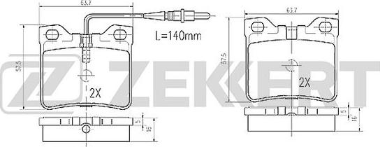 Zekkert BS-2890 - Bremžu uzliku kompl., Disku bremzes ps1.lv