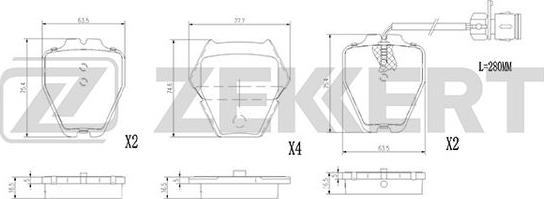 Zekkert BS-2898 - Bremžu uzliku kompl., Disku bremzes ps1.lv