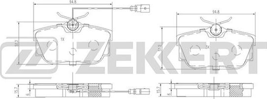 Zekkert BS-2845 - Bremžu uzliku kompl., Disku bremzes ps1.lv