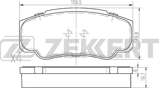 Zekkert BS-2843 - Bremžu uzliku kompl., Disku bremzes ps1.lv