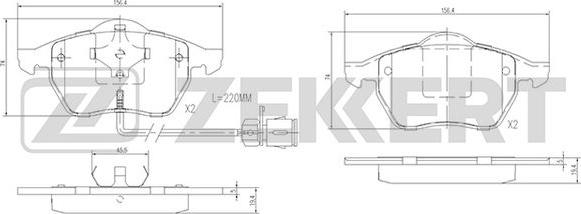 Zekkert BS-2847 - Bremžu uzliku kompl., Disku bremzes ps1.lv