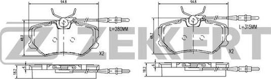 Zekkert BS-2859 - Bremžu uzliku kompl., Disku bremzes ps1.lv