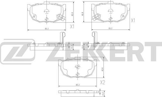 Zekkert BS-2856 - Bremžu uzliku kompl., Disku bremzes ps1.lv