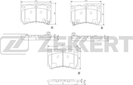 Zekkert BS-2857 - Bremžu uzliku kompl., Disku bremzes ps1.lv