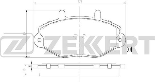 Zekkert BS-2864 - Bremžu uzliku kompl., Disku bremzes ps1.lv