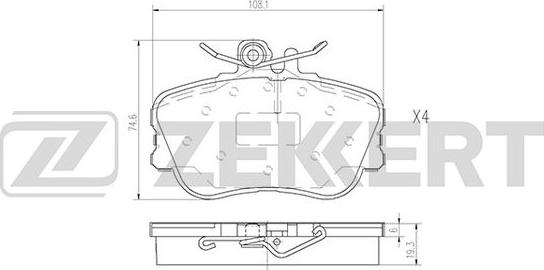 Zekkert BS-2868 - Bremžu uzliku kompl., Disku bremzes ps1.lv