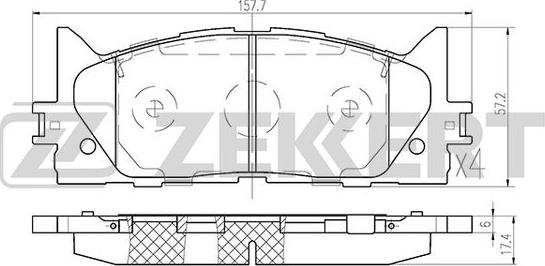 Zekkert BS-2804 - Bremžu uzliku kompl., Disku bremzes ps1.lv