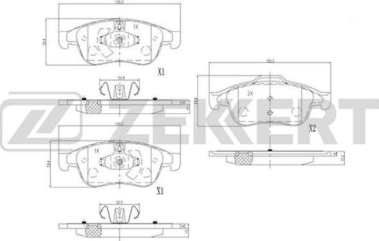 Zekkert BS-2800 - Bremžu uzliku kompl., Disku bremzes ps1.lv