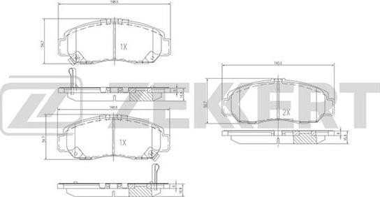 Zekkert BS-2807 - Bremžu uzliku kompl., Disku bremzes ps1.lv