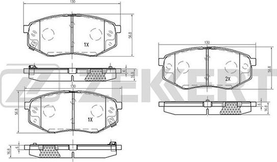 Zekkert BS-2815 - Bremžu uzliku kompl., Disku bremzes ps1.lv