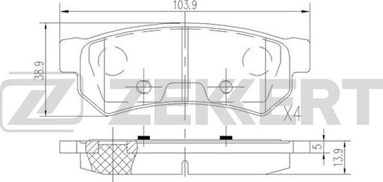 Zekkert BS-2813 - Bremžu uzliku kompl., Disku bremzes ps1.lv