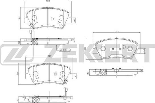 Zekkert BS-2817 - Bremžu uzliku kompl., Disku bremzes ps1.lv