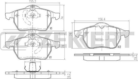 Zekkert BS-2886 - Bremžu uzliku kompl., Disku bremzes ps1.lv