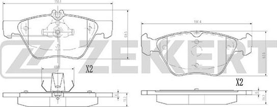 Zekkert BS-2881 - Bremžu uzliku kompl., Disku bremzes ps1.lv