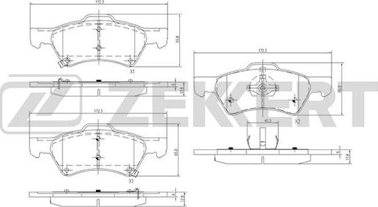 Zekkert BS-2839 - Bremžu uzliku kompl., Disku bremzes ps1.lv