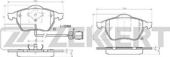 Zekkert BS-2831 - Bremžu uzliku kompl., Disku bremzes ps1.lv