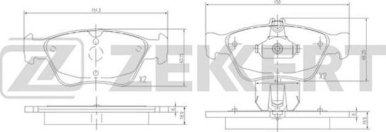 Zekkert BS-2833 - Bremžu uzliku kompl., Disku bremzes ps1.lv