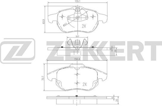 Zekkert BS-2829 - Bremžu uzliku kompl., Disku bremzes ps1.lv