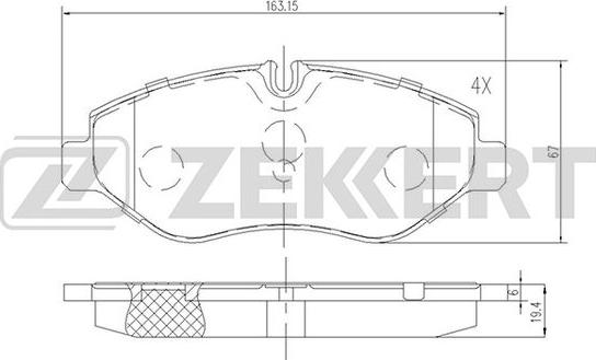 Zekkert BS-2823 - Bremžu uzliku kompl., Disku bremzes ps1.lv